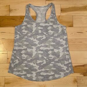 🤍 Grey Camo Racerback Tank Top